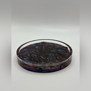 Purple and Black velvet Resin Tray/coaster